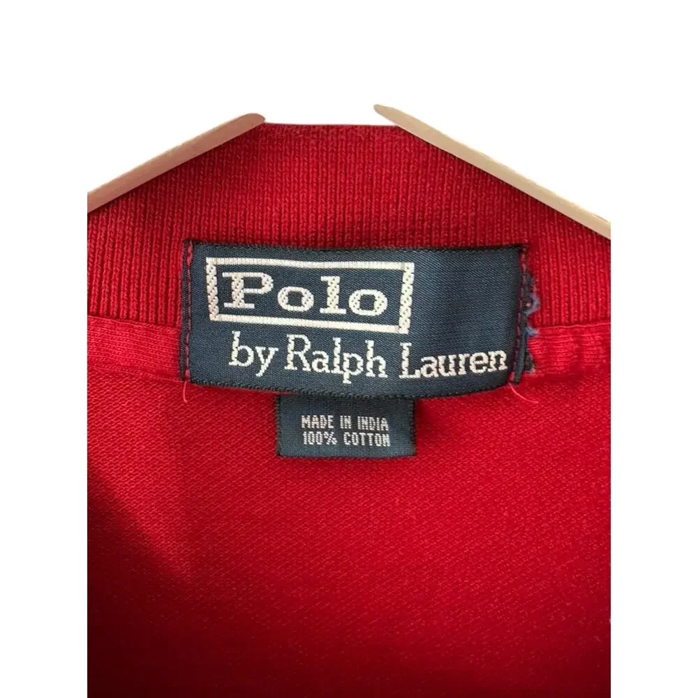 Polo by Ralph Lauren Red Long Sleeve Cotton Polo Shirt Men's XL